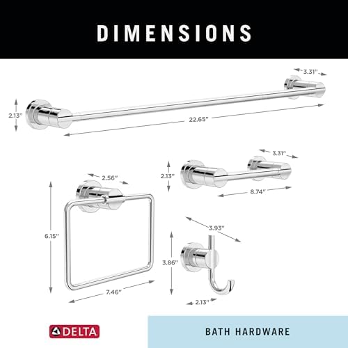 Delta 4-Piece Towel Bar Set with Chrome Finish