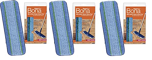 Bona Professional 3-Piece Set Premium Microfiber Mop Pads with PowerLoop Technology