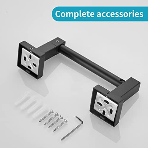 WOLIBEER Black Toilet Paper Holder with Double Post Pivoting Design