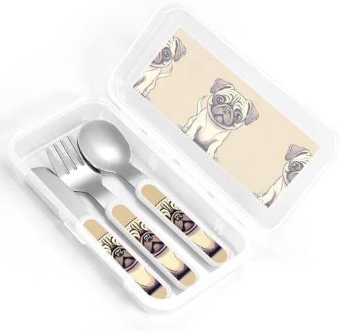 Funny Cartoon Pug Set With Travel Case