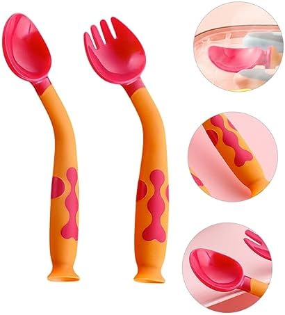 FAVOMOTO Bendable Spoon Fork Set for Infants 1