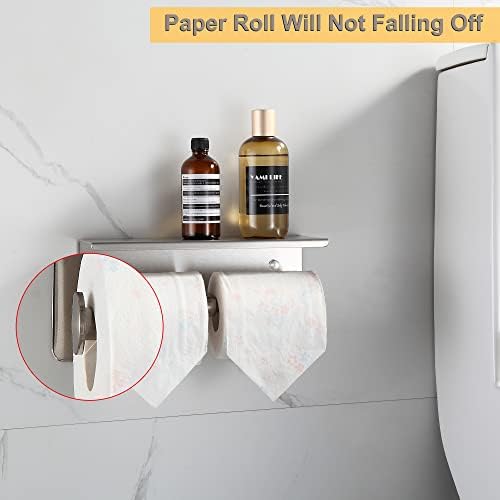 Sturdy 304SS STopleft Holder Double Head Space Saver Brushed Nickel Rust-Free