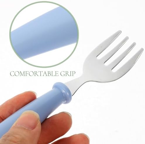 Hemoton 4pc Stainless Steel Kids Forks and Spoons Set