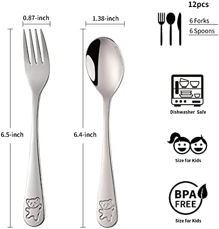 Colorful Kids Flatware Set Poylim Safe Toddler Utensils