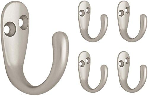 Gothic Prompt 5-Piece Single Wall Hook Set Matte Nickel Coats Hats Hanger