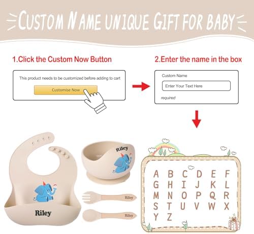Personalized Silicone Baby Feeding Set