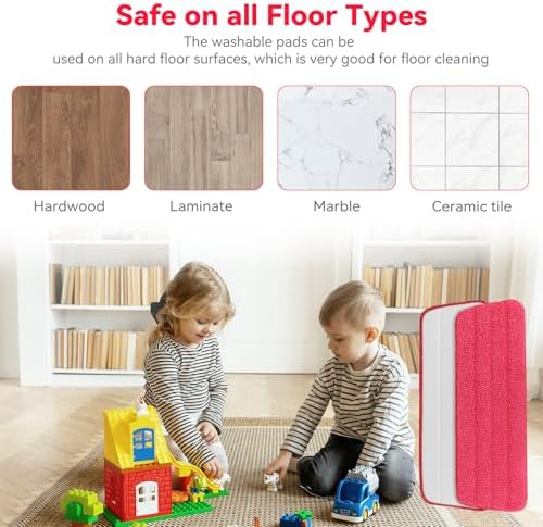 165 Inch Flat Mop Refills - 10 Pack Reusable Microfiber Mop Pads