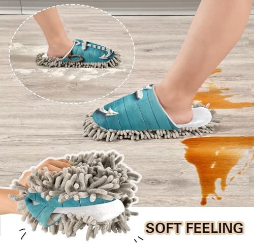 Delightful White Anchor Mop Slippers