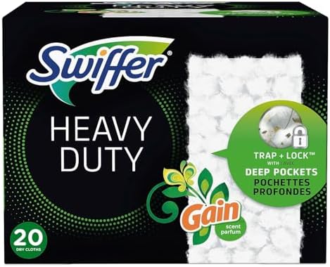 Swiffer Sweeper Heavy-Duty Dry Cloth Refill Gain Scent White