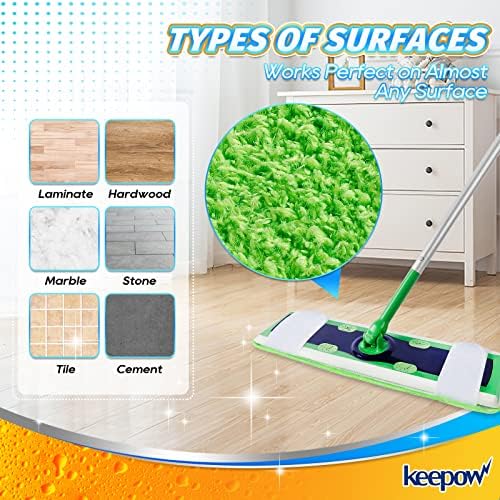 KEEPOW Reusable Wet Dry Pads XL for Swiffer XL Mop 8 Pack