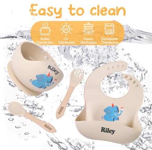 Personalized Silicone Baby Feeding Set