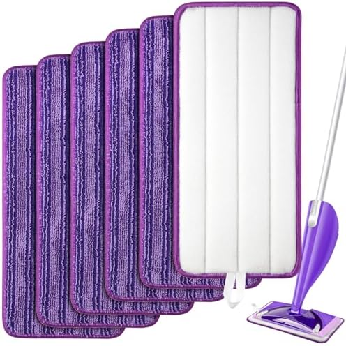 Reusable Microfiber Mop Pads for Swiffer WetJet Eco-Friendly Washable 6-Pack
