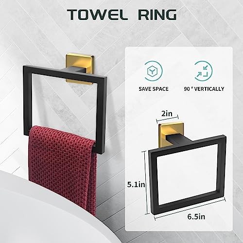 7-Piece Black Gold Bathroom Initiatives Set