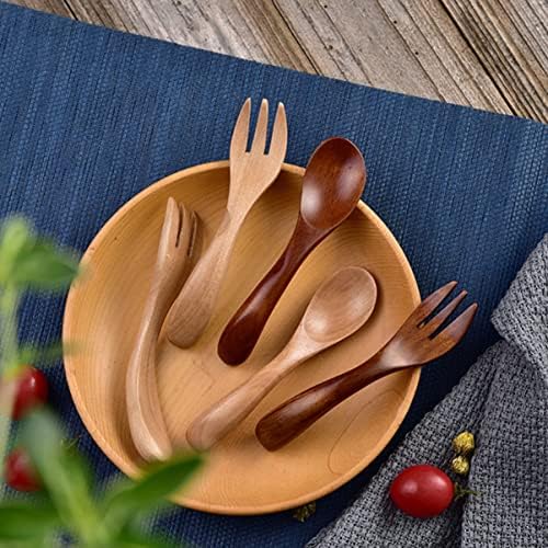 Wooden Boys Girls Fork Spoon Set for Children