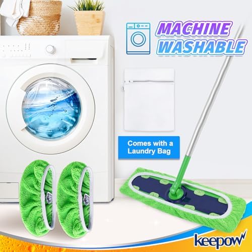 KEEPOW X-Large Reusable Cotton Mop Pads for Swiffer XL 6 Pack