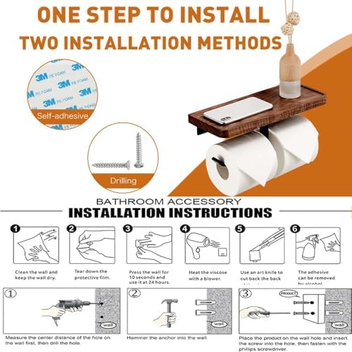 Premium toilet paper holder with shelf by Sino Salected