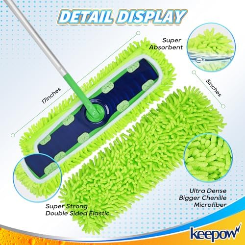 KEEPOW Reusable XL Mop Pads for Swiffer Sweeper