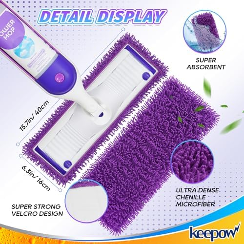 KEEPOW 64 Pack Reusable Power Mop Refill Pads