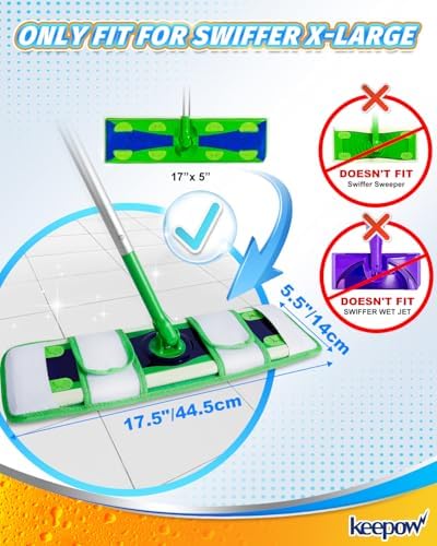 KEEPOW Reusable X-Large Mop Pad 2-Pack - Durable and Effective Cleaning Solution
