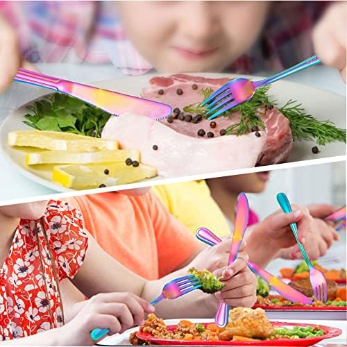 Rainbow Kids Silverware Set Stainless Steel Flatware Set for 3