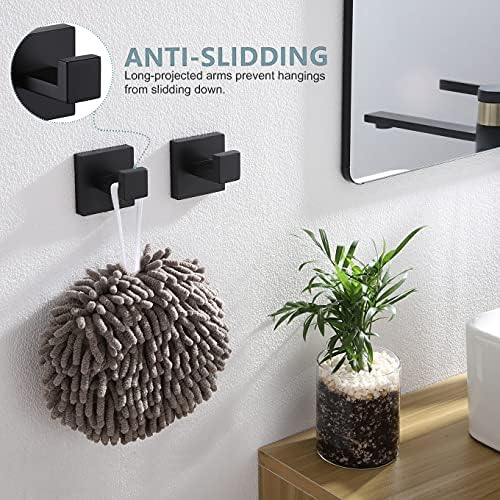 KOKOSIRI Wall-Mounted Bath Towel Hook Robe Coat Organizer Matte Black