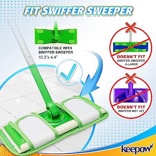 KEEPOW Dry Wet Mopping Cloths for Swiffer Set of 9
