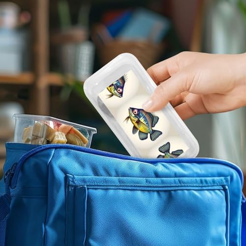Fly Yellow Fish Print Utensil Set with Travel Case Durable Safe