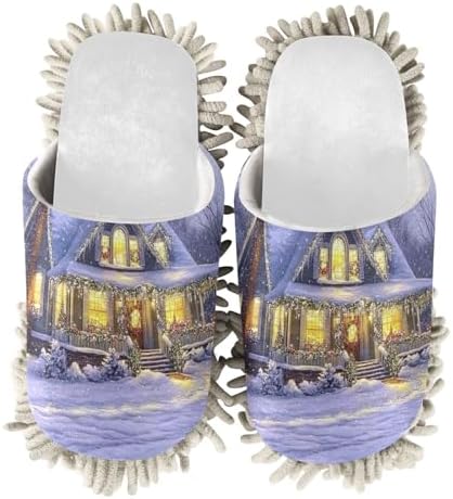Cozy Christmas Mop Slippers for Easy Home Cleaning