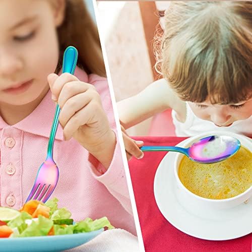 Rainbow Kids Silverware Set Stainless Steel Flatware Set for 3