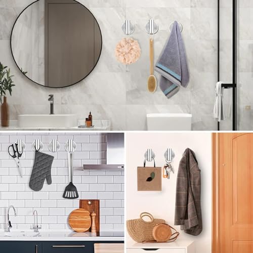 Versatile Durable 4-Pack Towel Hooks for Bathroom
