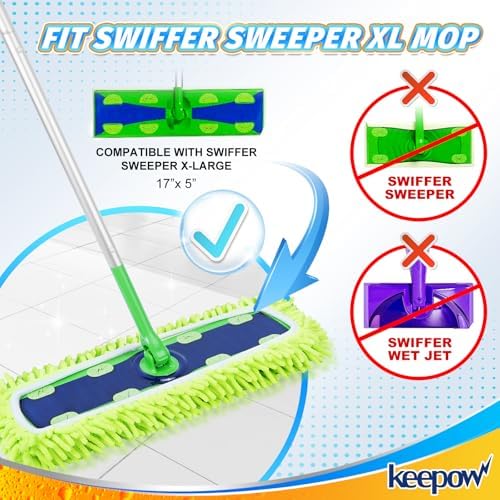 KEEPOW Reusable XL Mop Pads for Swiffer Sweeper