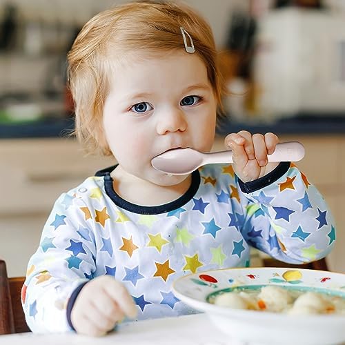 Muulaii Kids Spoons Forks Safe Reusable Solid Feeding Set for Toddlers