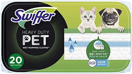 Swiffer Sweeper Pet Mops 20 Count Fresh Scent Heavy Duty Wet Mopping