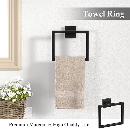 5-Piece Matte Black Bathroom Accessories Set