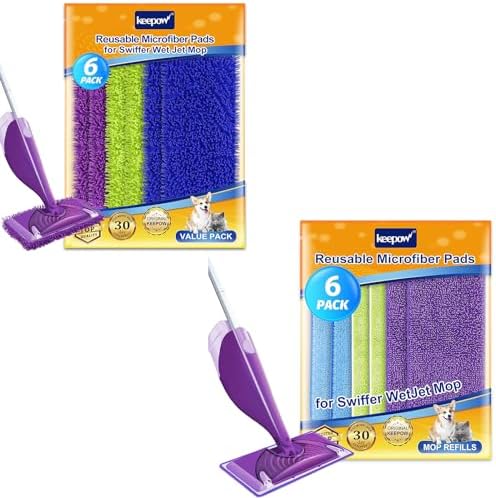 12 Pack Replacement Mop Pads for Swiffer Wet Jet Mop 1