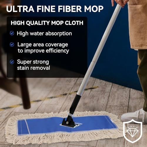 24 inch compact dust mop replacement for commercial use with microfiber fibers