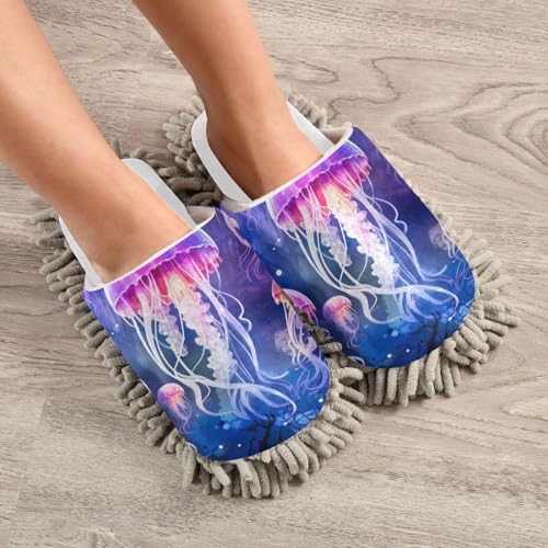 White Jellyfish Mop Slippers Stay Clean and Cozy at Home