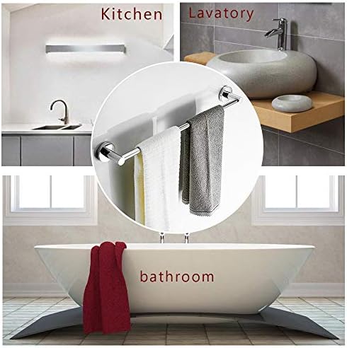 Adjustable 159 to 286 inch stainless steel towel bar