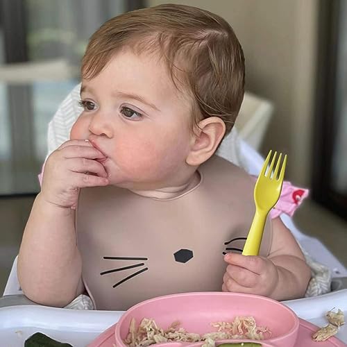 Muulaii Kids Spoons Forks Safe Reusable Solid Feeding Set for Toddlers