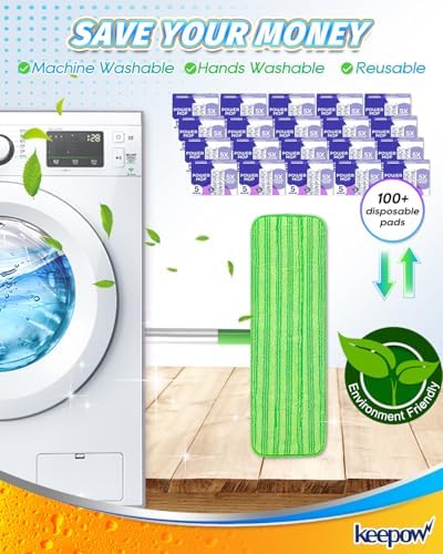 KEEPOW Reusable X-Large Mop Pad 2-Pack - Durable and Effective Cleaning Solution