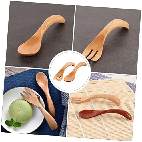 Perfect for Kids Adorable Wooden Flatware Set for Solid Feeding