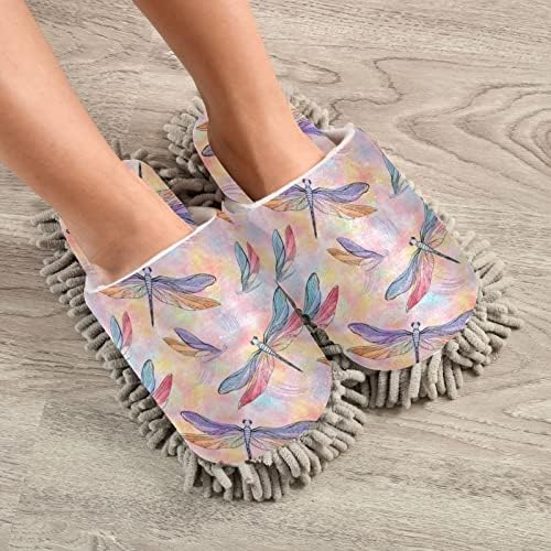 Xigua Microfiber Cleaning Slippers Soft Non-Slip Washable Mop Shoes for MenWomen