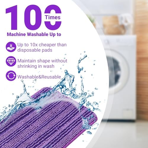 Reusable Microfiber Mop Pads for Swiffer WetJet Eco-Friendly Washable 6-Pack