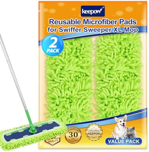 KEEPOW Reusable XL Mop Pads for Swiffer Sweeper