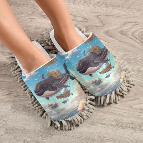 White Whales Mop Slippers