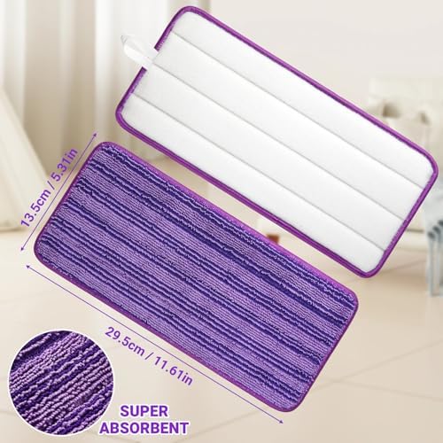 Reusable Microfiber Mop Pads for Swiffer WetJet Eco-Friendly Washable 6-Pack