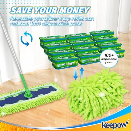 KEEPOW Reusable XL Mop Pads for Swiffer Sweeper