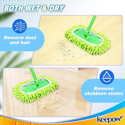 KEEPOW 22 Pack Reusable Wet Pads for Swiffer Sweeper Mop