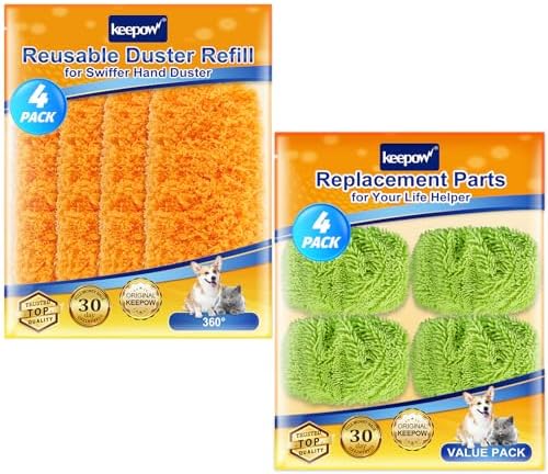 KEEPOW Reusable Microfiber Mop Pad for Swiffer Sweeper Mops Dusters