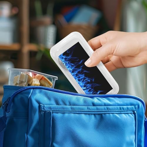 Blue Flame Print Utensil Set with Travel Case